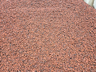 Red lava rock
